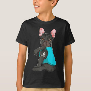 Camiseta Buldogue Francês Eu Adoro Roupa de Tatuagem de Pai