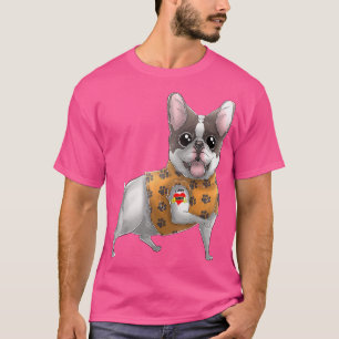 Camiseta Buldogue Francês Eu Amo Mãe Tatuagem Dia de as mãe