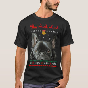 Camiseta Buldogue Francês Feliz Natal Com O Frenchie