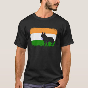 Camiseta buldogue francês Índia bandeira indiana frenchies