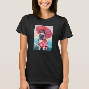 Camiseta Buldogue Francês Kimono Funny Dog Geisha