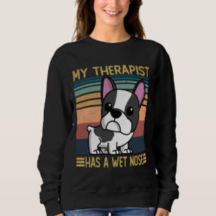Camiseta Buldogue Francês Meu Terapista Tem Um Nariz Molhad