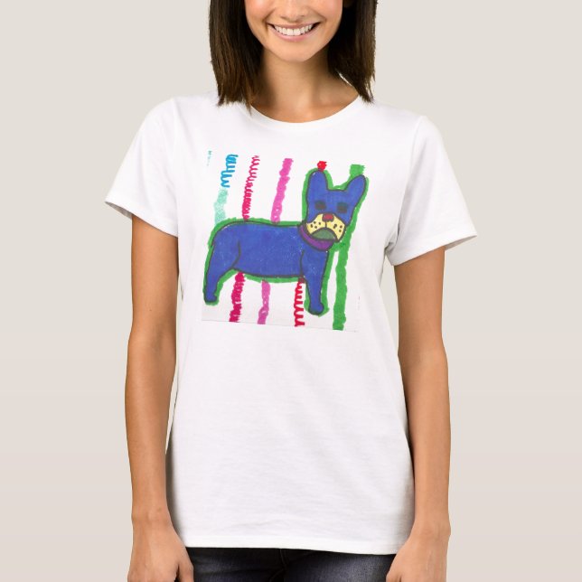 Camiseta Buldogue francês moderno Na moda-T (Frente)