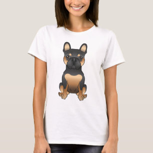 Camiseta Buldogue Francês Negro E Tan / Cachorro Francês