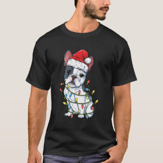 Camiseta Buldogue Francês Papais noeis Árvore de Natal Luze