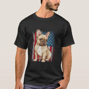 Camiseta Buldogue francês Patriótico AMERICAN FLAG 4 de jul