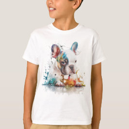 Camiseta Buldogue Francês Puppy Frenchie Watercolor Art