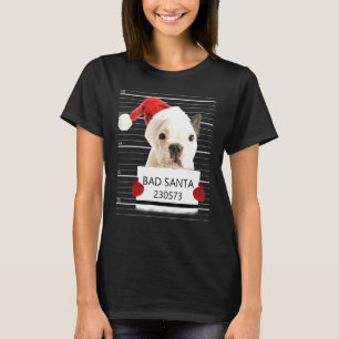 Camiseta Buldogue Francês Santa Hat Personal Stalker Christ