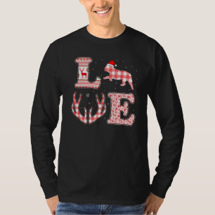 Camiseta Buldogue Francês Xmas Red Xadrez Reindeer Ugly Chr