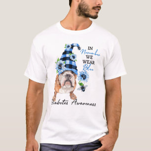 Camiseta Buldogue Novembro Vestimos a Consciência da Diabet