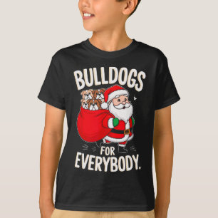 Camiseta Buldogue Para Todos Papais noeis Engraçados Natal