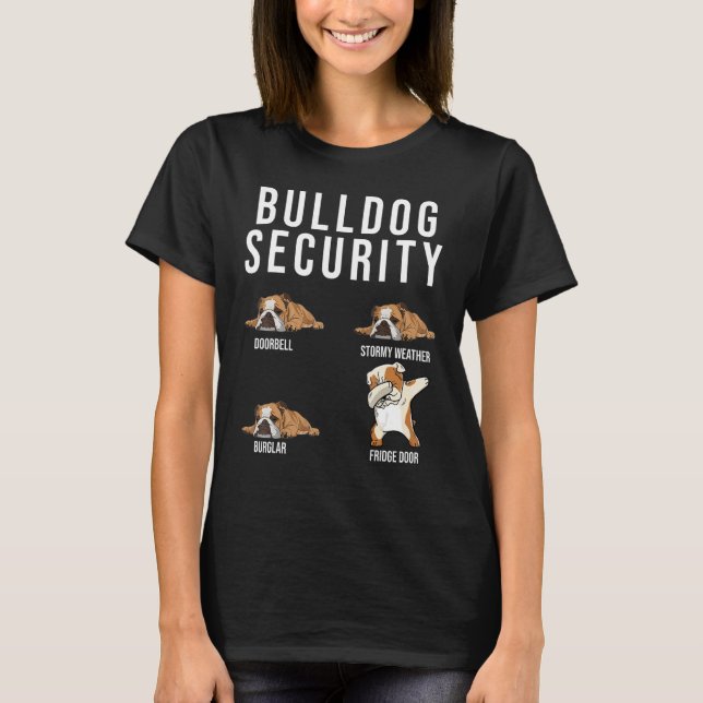 Camiseta Buldogue Security English Buldogue Dog Cute Pet (Frente)
