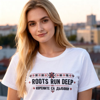 Camiseta Búlgara Shevitsa Folclórica Bordado Raízes Profund