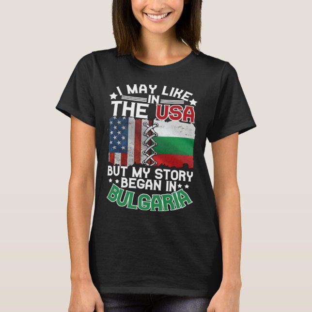 Camiseta Bulgaria American Flag USA Bulgarian Roots (Frente)