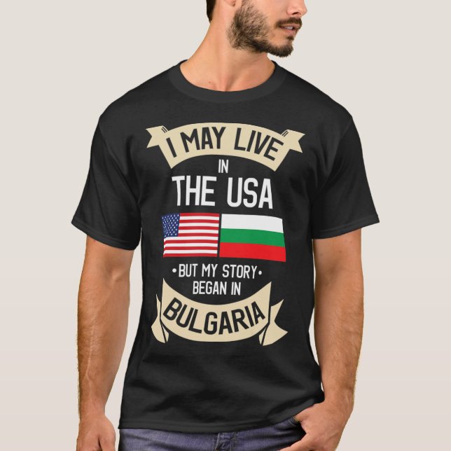 Camiseta Bulgária American Flag USA Búlgaro Roots Gifts T (Frente)