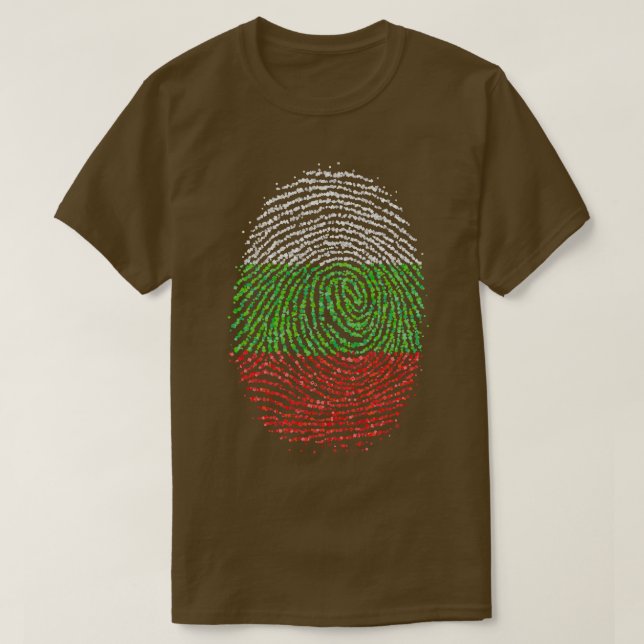 Camiseta Bulgária Flag Fingerprint Búlgaro Homeland (Frente do Design)