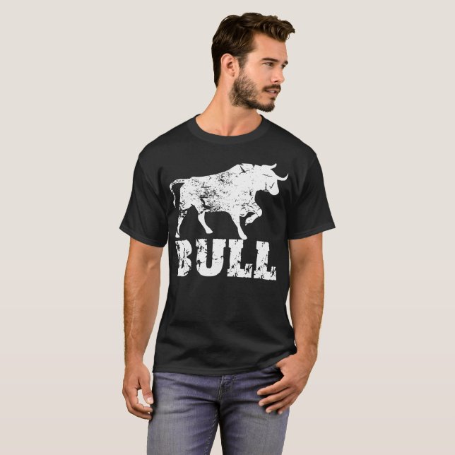 Camiseta Bull afligiu o T (Frente Completa)