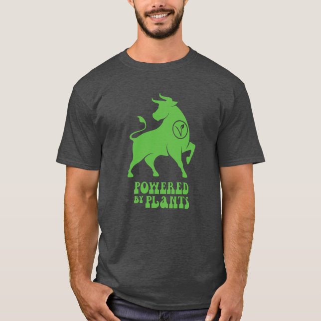 Camiseta Bull Alimentado Por Plantas (Frente)
