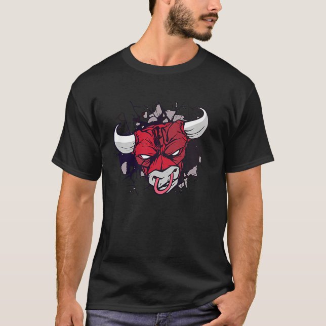 Camiseta bull angry wall (Frente)
