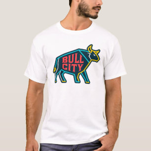 Camiseta Bull City Neon Bull - Modern Durham North Carolina
