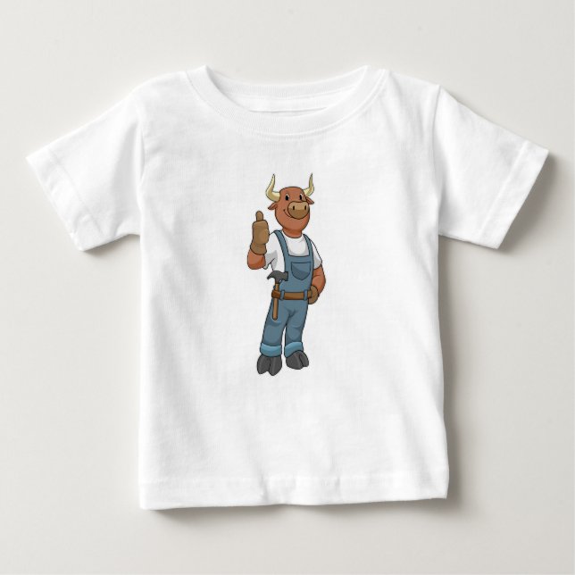 Camiseta Bull como Handyman com Hammer (Frente)