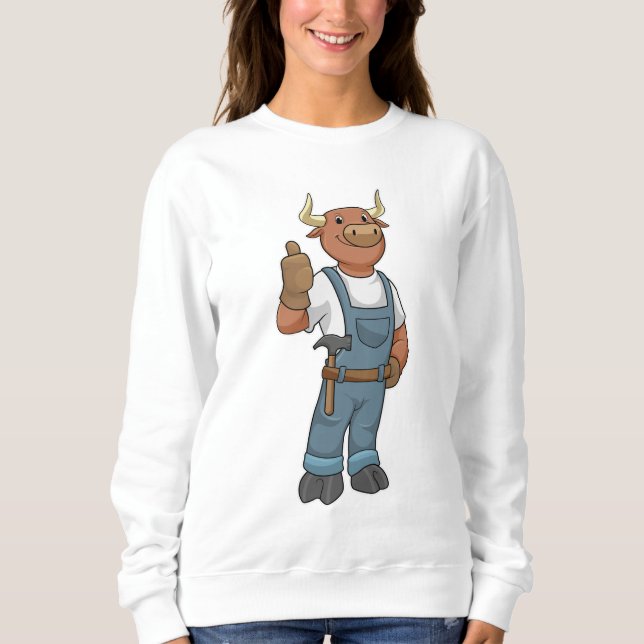 Camiseta Bull como Handyman com Hammer (Frente)