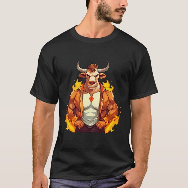 Camiseta Bull Como Um Churrasco Design Bodybuilder Bodybuil (Frente)