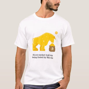 Camiseta Bull do mercado de ações alimentado pela Bitmoney
