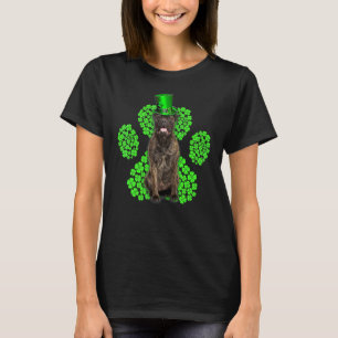 Camiseta Bull Mastiff Shamrock Paw C Dia de São Patrício 2
