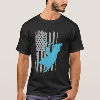 Camiseta Bull Riding Rodeo American Flag