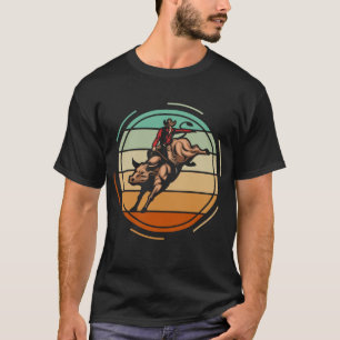 Camiseta Bull Riding Rodeo Rider Cowboy Western Vintage