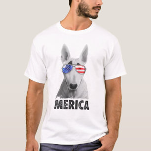 Camiseta Bull Terrier 4 De Julho Merica Men American Flag