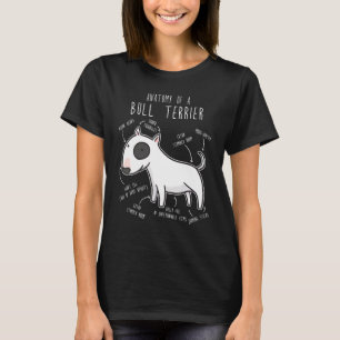 Camiseta Bull Terrier Anatomy Cute Pet Bully Dog Mãe Pai