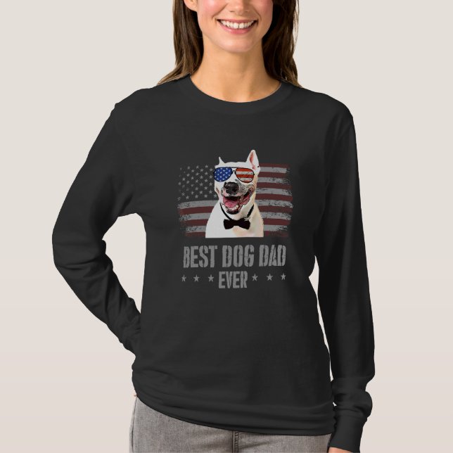Camiseta Bull Terrier Best Dog Pai Alguma Vez Retro Eua Ame (Frente)