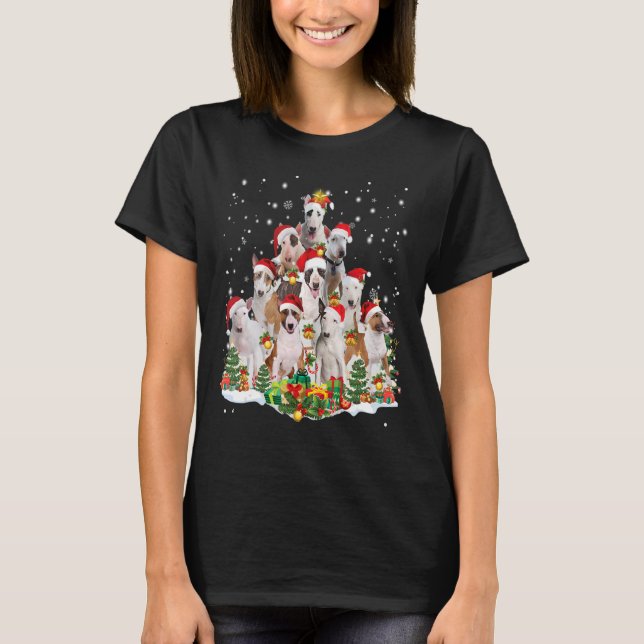 Camiseta Bull Terrier Christmas Tree Santa Hog Ugly Sw (Frente)