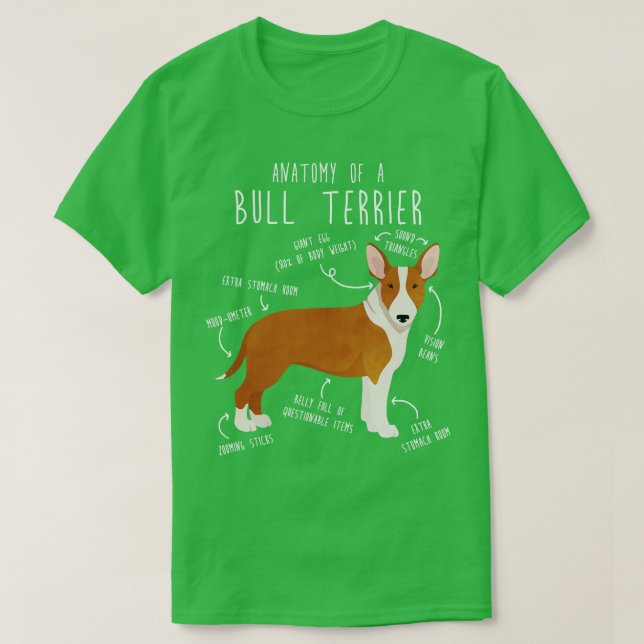 Camiseta Bull Terrier Dog Anatomia 2 (Frente do Design)