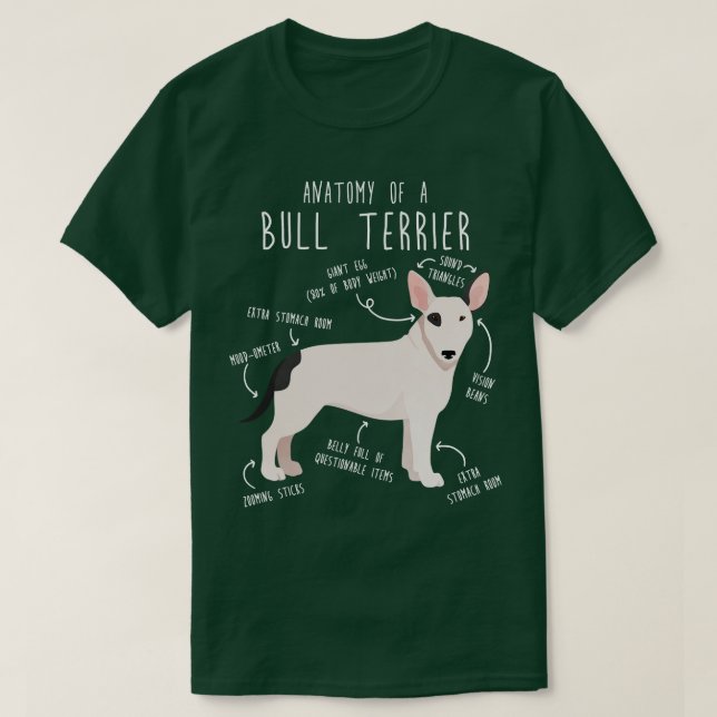Camiseta Bull Terrier Dog Anatomia 3 (Frente do Design)