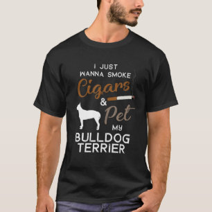 Camiseta Bull Terrier Dog Cigar Lover Proprietário do Nata