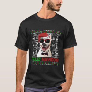 Camiseta Bull Terrier Dog Feliz Navidog Feliz Natal Encanta