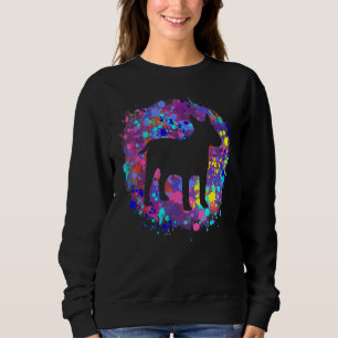 Camiseta Bull Terrier Dog Pink Watercolor Splatter Art Love