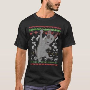 Camiseta Bull Terrier Dog Santa Claus Patinho de Natal Feio