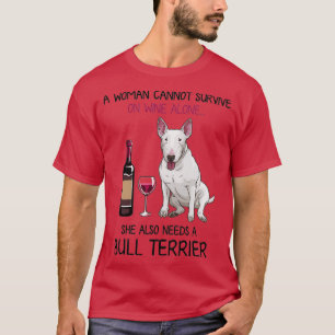 Camiseta Bull Terrier e vinho Cachorro engraçado