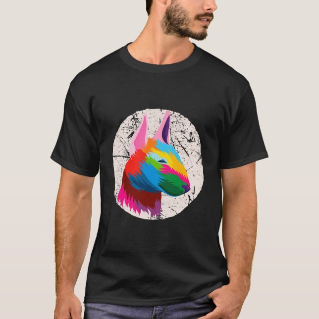 Camiseta Bull Terrier Funny Multicolor Animal (Frente)