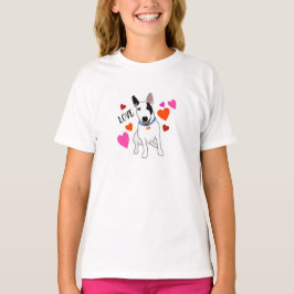 Camiseta Bull Terrier Inglês Adorável envia seu amor