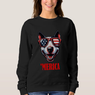 Camiseta Bull Terrier Merica 4 de julho Bandeira dos EUA