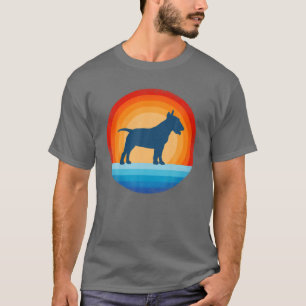 Camiseta Bull Terrier Retro Vintage 60S 70S Sunset Dog Love