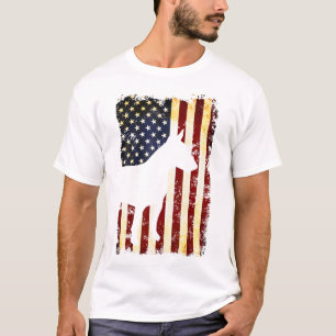 Camiseta Bull Terrier Silhouette American Flag 4 De Julho