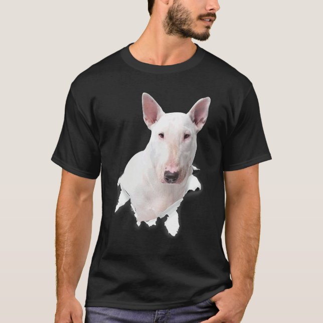 Camiseta Bull Terrier Tecido Rasgado Para Cachorro Mãe de C (Frente)