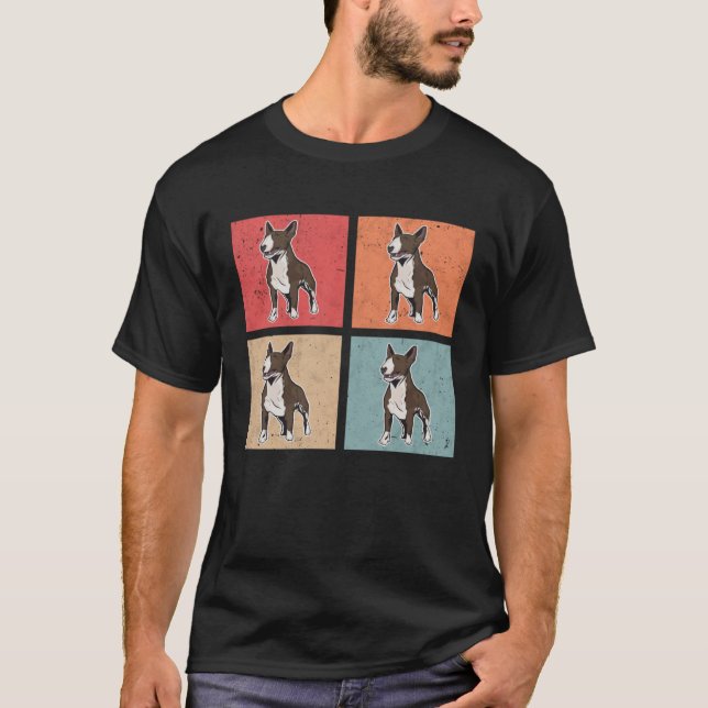 Camiseta Bull Terrier Terrier Vintage Minibail (Frente)