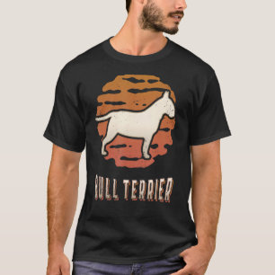 Camiseta Bull Terrier Vintage Retro Classic Dog Sunset
